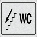 WC doľava po schodoch dole